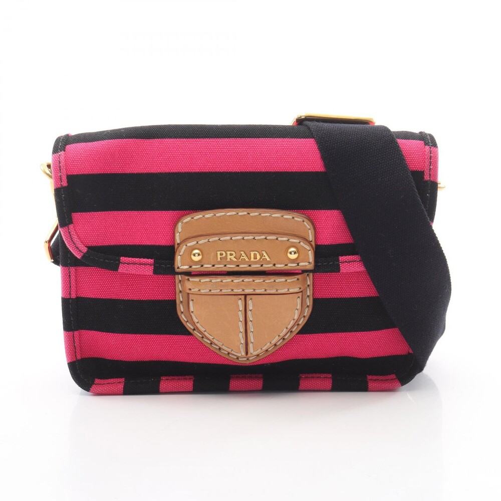 Prada Canapa Rige Shoulder Bag Stripe #303631P46B